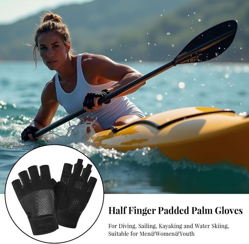 Thapower Kayaking Gloves Half Finger with Resistant Palm and Grip Great for Diving, Sailing, Kayaking and Water Skiing for Men, Women, Youth - Image 5